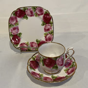 Old English Rose Trio No 1 Square Plate