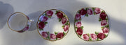 Old English Rose Trio No 1 Square Plate