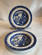 Two Antique Wedgwood Willow Plates