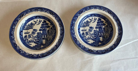 Two Antique Wedgwood Willow Plates