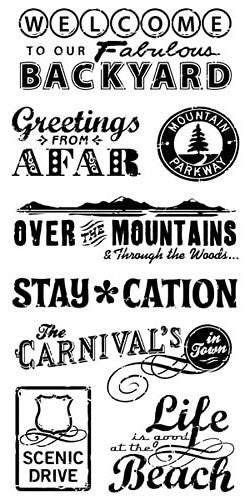 Inkadinkado Clear Stamp Set Travel Words