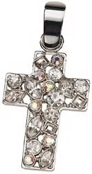 Silver Rhinestone Cross Pendant