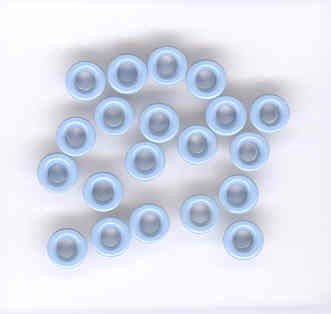 20 Round Baby Blue Eyelets