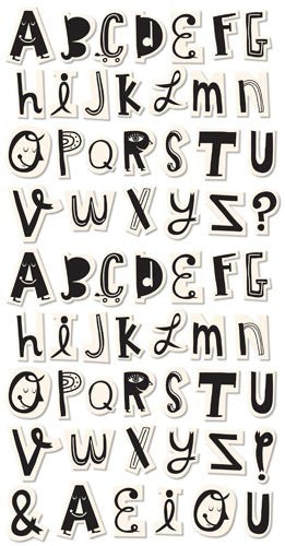 Cosmo Cricket Wackadoo Black Chipboard Alphabet