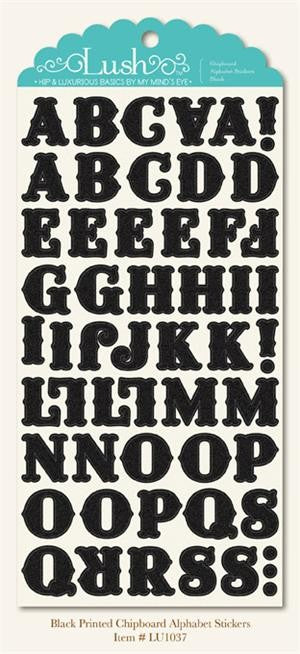 Lush Black Chipboard Alphabet