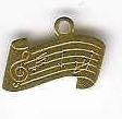 Gold Sheet Music Charm