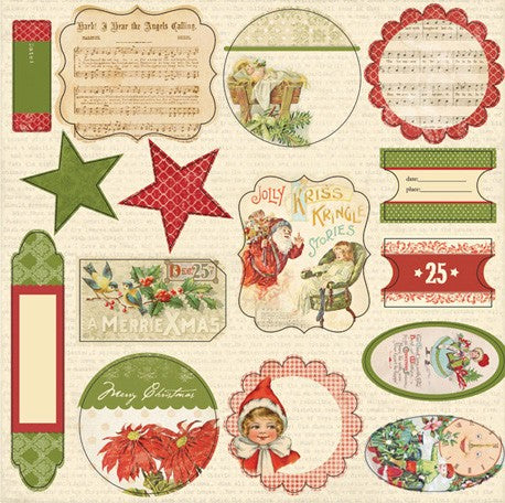 12x12 Deck the Halls Die Cut Sheet