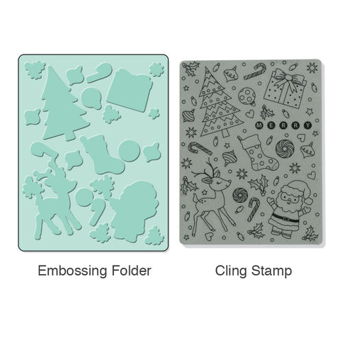 Sizzix Merry Background Stamp & Folder Set