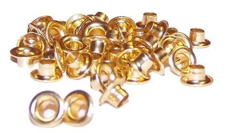 20 Gold Round 1/8 Eyelets