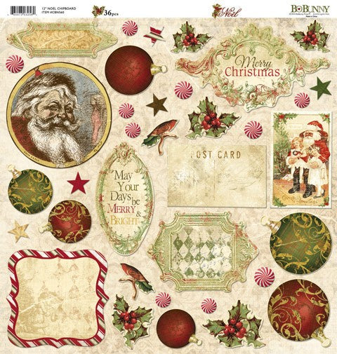 12x12 Noel Chipboard Sheet