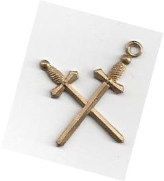 Crossed Swords Gold Charm