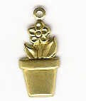 Gold Flower Pot Charm