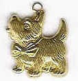 Gold Scottie Dog Charm