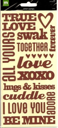 MM Velvet Sayings Love Stickers