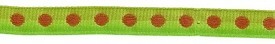 Green with Orange Dot Ribbon (9mm)