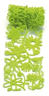 Felt Fusion Floral Ribbon Green 2.7 inch wide