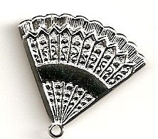 Spanish Fan Silver Charm