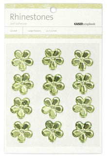 Rhinestones Large Flowers Mint