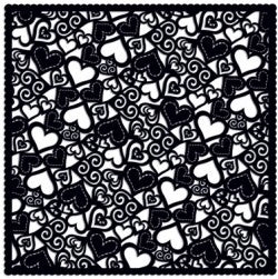 Holey Cardstock Black Hearts