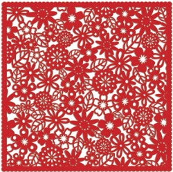 Holey Cardstock Red Flower