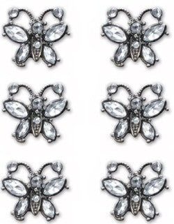 Butterfly Clear Rhinestone Metal Brads