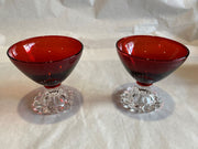 Anchor Hocking Ruby Red Bubble-footed Dessert Cups