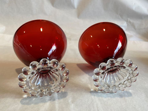 Anchor Hocking Ruby Red Bubble-footed Dessert Cups