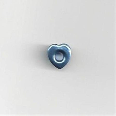 10 Blue Fat Heart Eyelets