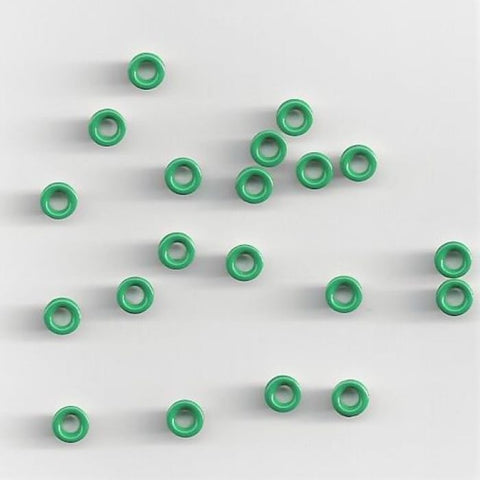 20 Round Green Eyelets