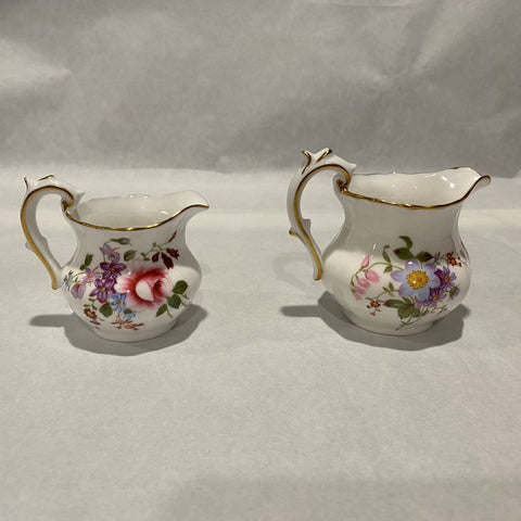 Two Royal Crown Derby Posies Jugs 7.5cm and 9cm