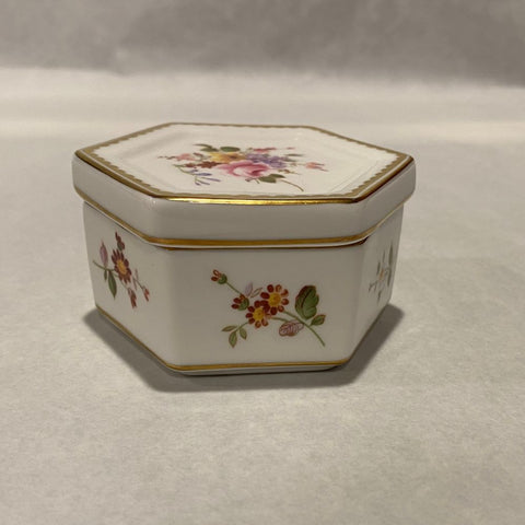 Royal Crown Derby Posies Hexagon Lidded Trinket Box