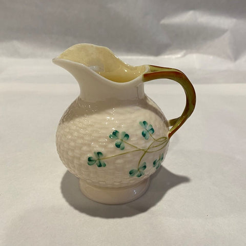 Belleek Shamrocks and Basketweave Jug