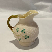 Belleek Shamrocks and Basketweave Jug