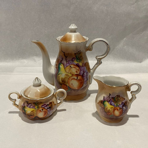 French Coffee Pot, Milk Jug and Lidded Sugar Bowl