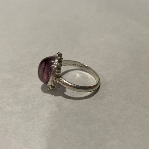 Sterling Silver Amethyst Oval Ring