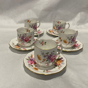 Royal Crown Derby Posies 5 Demitasse Cup and Saucer Sets