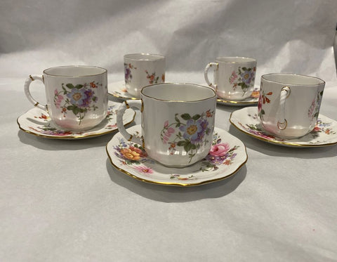 Royal Crown Derby Posies 5 Demitasse Cup and Saucer Sets