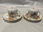 Royal Crown Derby Posies Two Demitasse Cups and Saucers