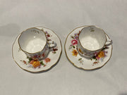 Royal Crown Derby Posies Two Demitasse Cups and Saucers