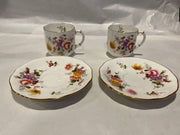 Royal Crown Derby Posies Two Demitasse Cups and Saucers