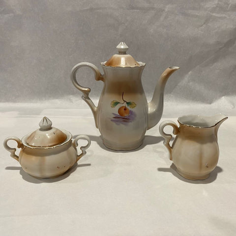 French Coffee Pot, Milk Jug and Lidded Sugar Bowl