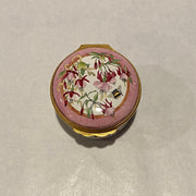 Halcyon Days Fuchsia Flowers Enamel Trinket Box