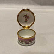 Halcyon Days Fuchsia Flowers Enamel Trinket Box